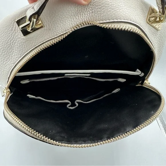 Henri Bendel Soho Backpack with Novelty Strap Pebbled Leather Cream - Picture 13 of 13